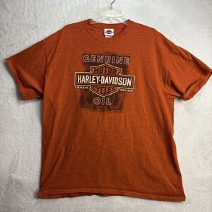 Harley Davidson T Shirt Orange and Black Milwaukee USA XL